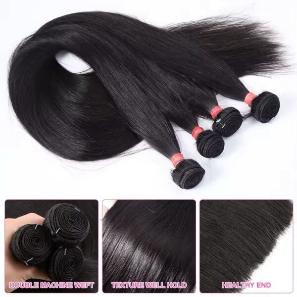 100% Bone straight raw Brazilian Human Hair Bundles