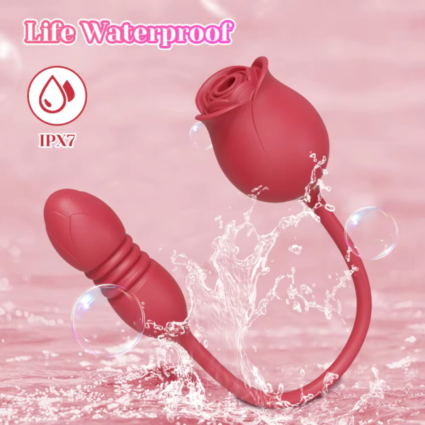 Have clit-gasm & pleasure galore with our 2 in 1 clitoral stimulator thrusting Rose toy for women.