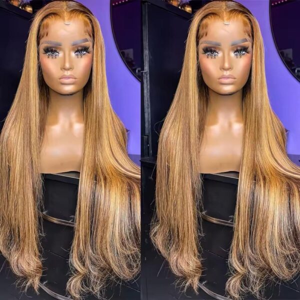 13*6 Ombre Long Bone straight lace frontal wigs