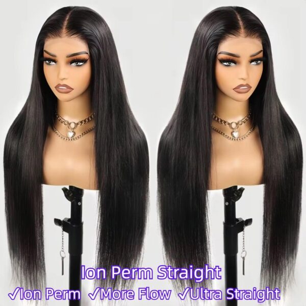 Brazilian Natural Bone Straight Frontal Wig, Double Drawn Raw Virgin HD Lace Front Human Hair Wigs - Image 2