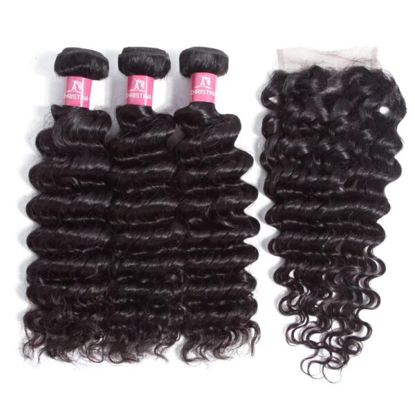 Deep Wave Bundles with Lace Closure – Drenched in Luxury - Image 2