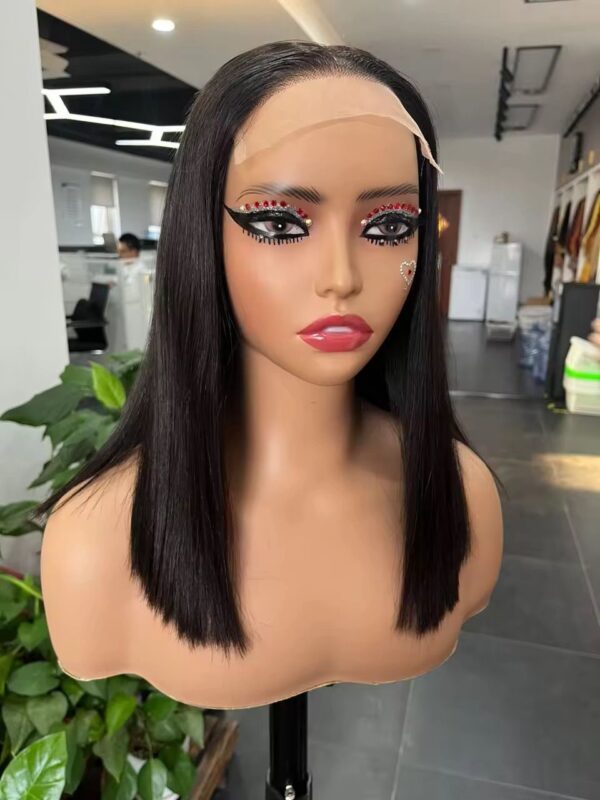 Straight Lace Front Bob Wig 100% Human Hair Glueless wigs - Image 2
