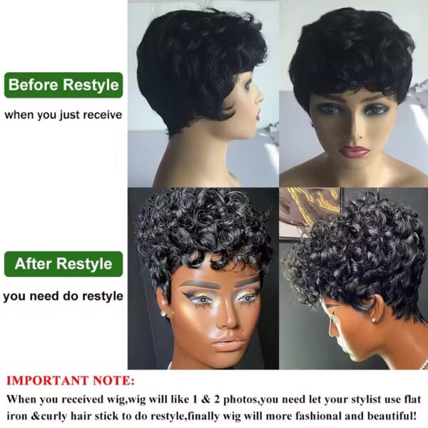 Loose Deep Short Pixie Cut With Peruvian Hair - Image 4