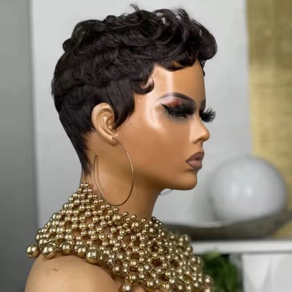 Loose Deep Short Pixie Cut With Peruvian Hair - Image 2