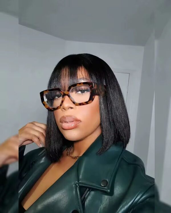 3x1 Middle Part Lace Bob Wigs with Bangs - Image 3